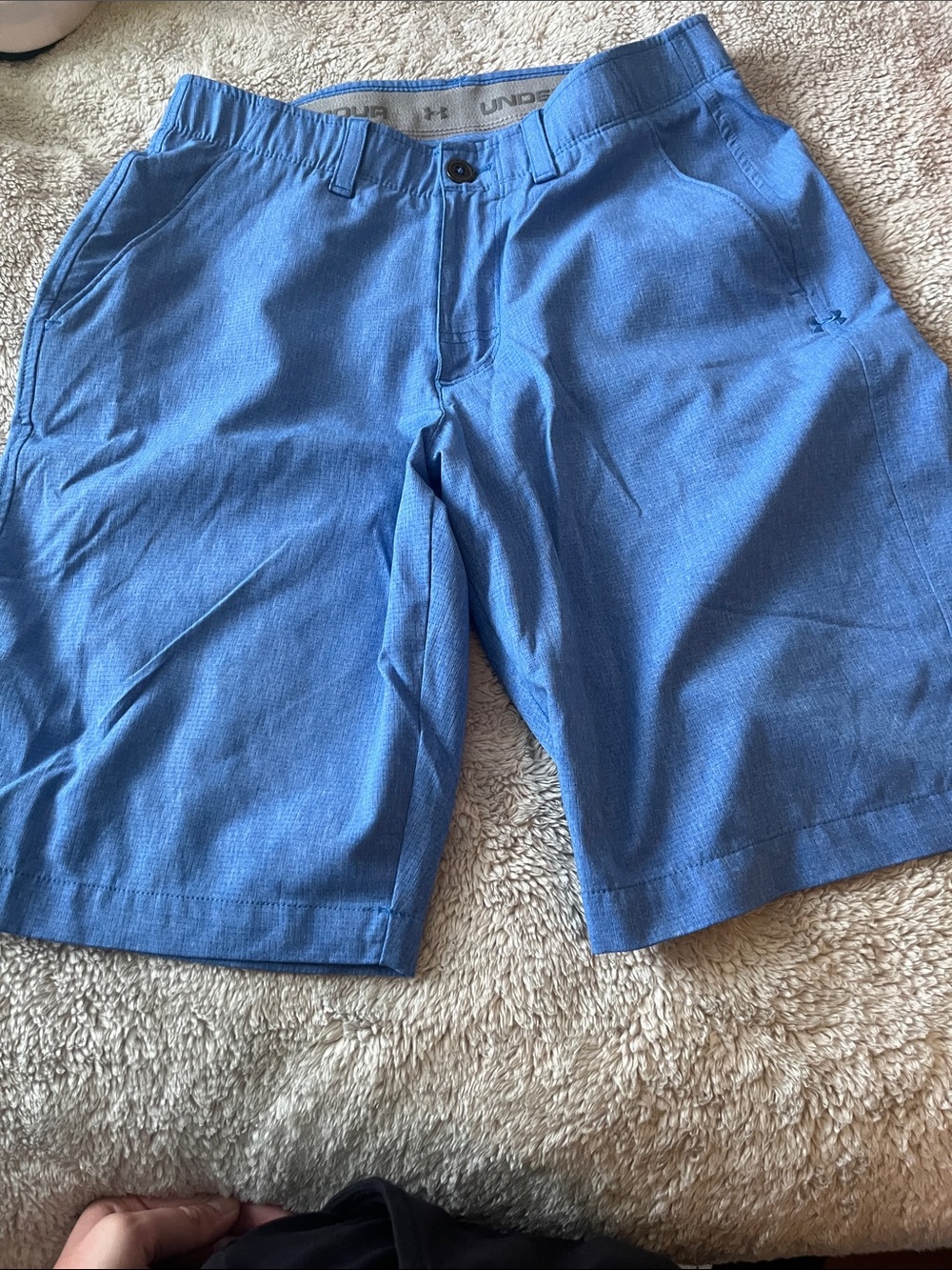Under Armour Light Blue Flat-Front Performance Shorts